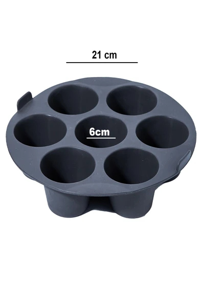 Airfryer Silikon Mini Muffin Yapışmaz Cupcake, Brownies, Pasta Kek Kalıbı - 5