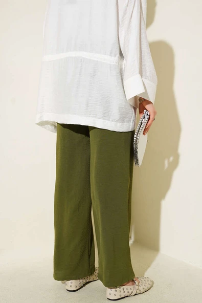 Ayrobin Bel Lastikli Pantolon Nefti - Resim 3