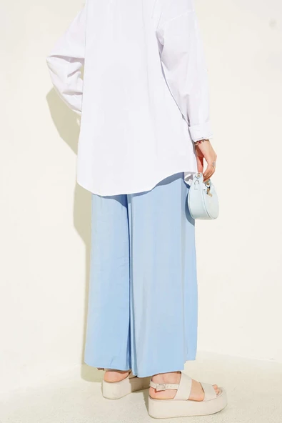 Yandan Cepli Salaş Tensel Pantolon Bebe Mavi - Resim 3