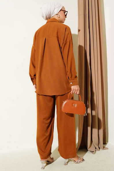 Taş Düğme Detaylı İkili Takım Taba - Resim 3