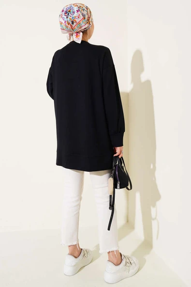Loyşa I Love You Baskılı Tunik Siyah - Resim 3