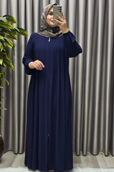 Kadın Tesettür Giyim Büyük Beden Endonezya Krebi Robalı Ferace - Resim 6