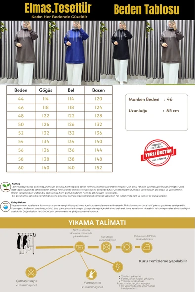 Kadın Giyim Büyük Beden Önü Taşlı Tunik - Resim 9