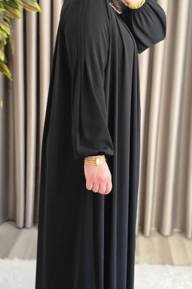 Kadın Tesettür Giyim Büyük Beden Endonezya Krebi Robalı Ferace - Resim 4