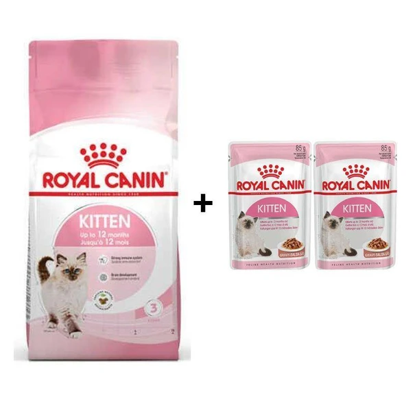 Royal Canin Kitten 2 kg + 2 Adet Kitten Yaş Mama - Resim 2