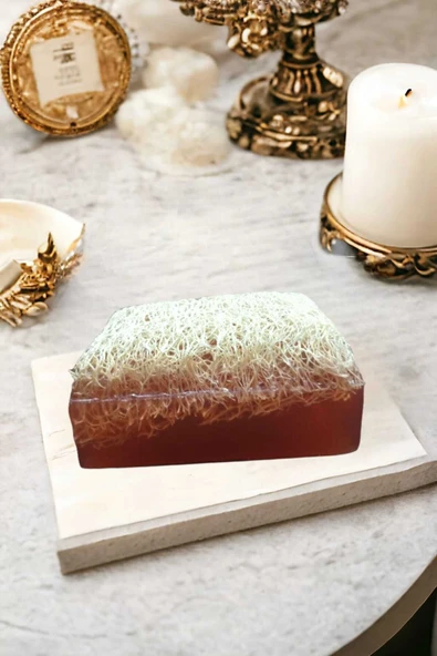 2'li Doğal Set Kabak Lifli Kahveli Sabun Peeling Bakım Sıkılaştırma Akne Temizleme Lifli Yüz Pedi - Resim 4