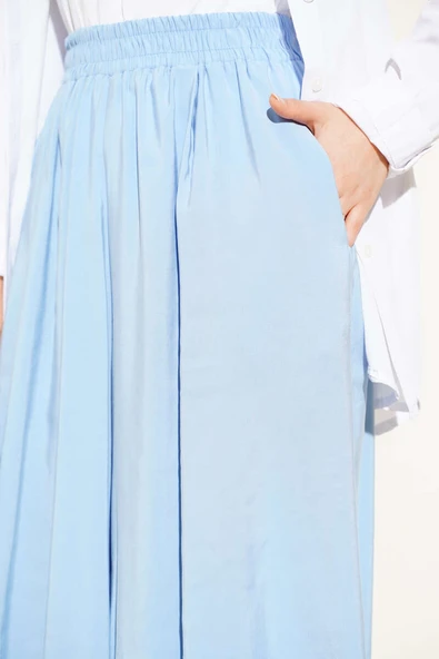 Yandan Cepli Salaş Tensel Pantolon Bebe Mavi - Resim 4