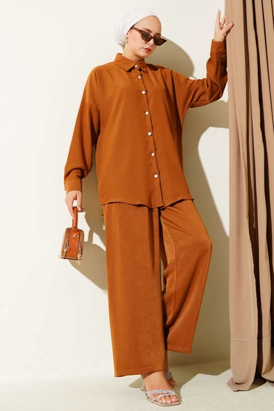 Taş Düğme Detaylı İkili Takım Taba ürün görseli 1