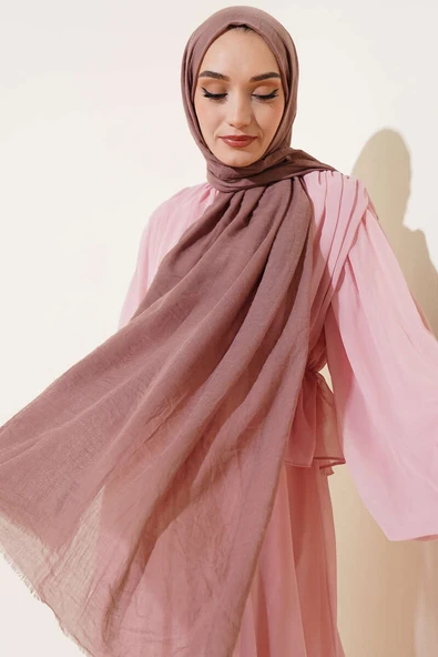 Aya Serisi İnce Pamuk Şal Vizon -50 ürün görseli 1