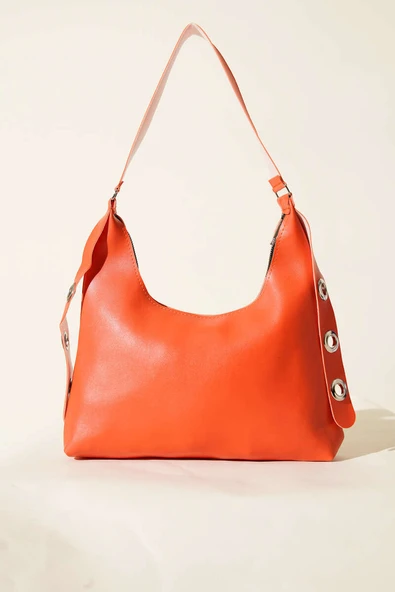 Kuş Gözü Detaylı Çanta Oranj - Resim 2