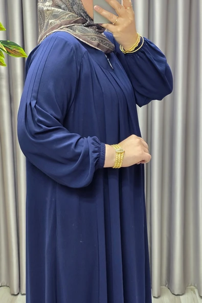 Kadın Tesettür Giyim Büyük Beden Endonezya Krebi Robalı Ferace - Resim 7