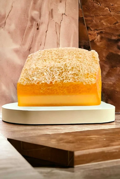 %100 El Yapımı Doğal Kabak Lifli Keçi Sütü Limonlu Sabun 120 Gr - 5