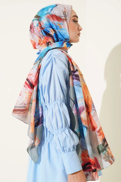 Fırça Desenli Soft Şal Çağla Yeşili - Resim 3