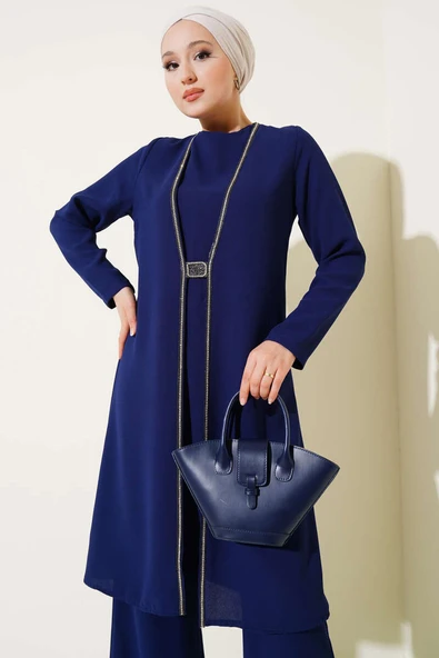 Taş Sıra Detaylı İkili Takım Lacivert - Resim 2