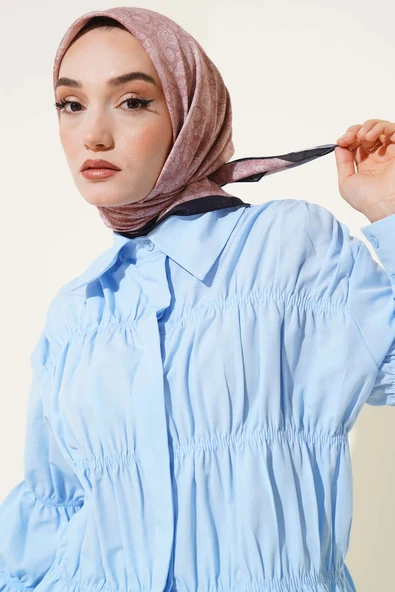 Mini Çiçekli Soft Eşarp Camel ürün görseli 1