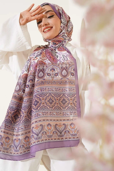 Paisley Rüyası Serisi Şal Lila - Resim 2