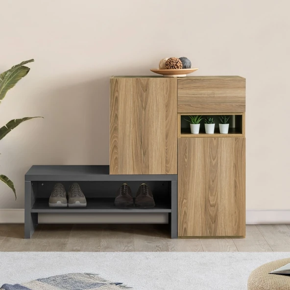 Çok Amaçlı Dolap, Blesk Cunda Dresuar Ayakkabılık Dolabı - Resim 2