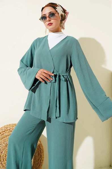 Yandan Bağlamalı Ayrobin İkili Takım Mint - Resim 2