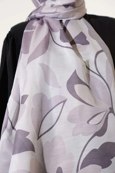 Menekşe Desen Soft Şal Taş - Resim 4