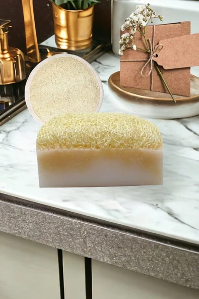 2li Doğal Beyazlatıcı Kabak Lifli Eşek Sütü Sabun Peeling Bakım Sıkılaştırma Akne Temizleme Yüz Pedi - 2