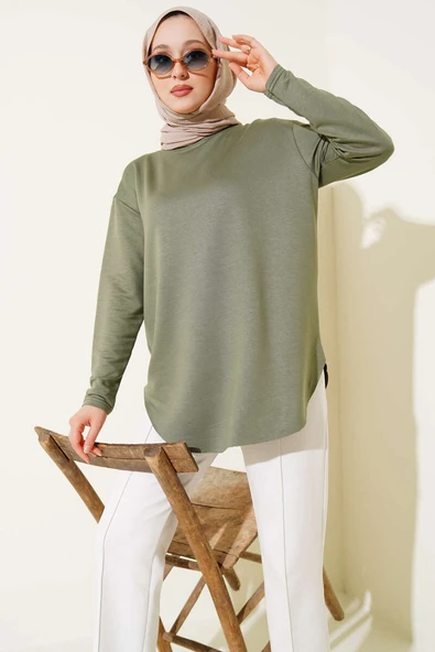 Basic Alt Dikişsiz Tunik Haki ürün görseli