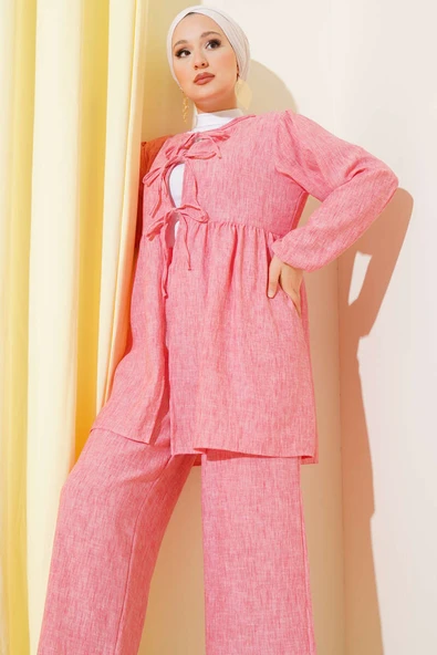 Salaş İp Bağlamalı İkili Takım Pembe - Resim 2