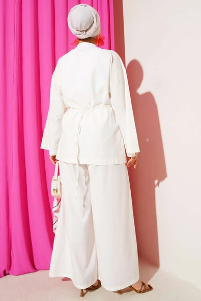 Salaş Kimono İkili Takım Ekru - Resim 3