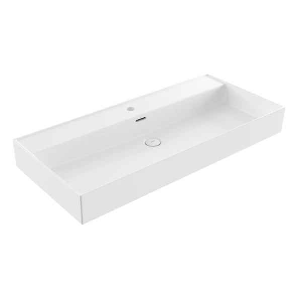 Bocchi Milano Tezgah Üstü Lavabo 100 cm Parlak Beyaz 1378-001-0126 ürün görseli