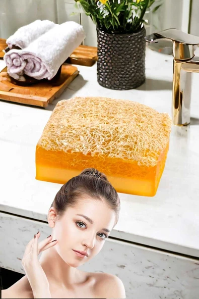 %100 El Yapımı Doğal Kabak Lifli Keçi Sütü Limonlu Sabun 120 Gr - 2