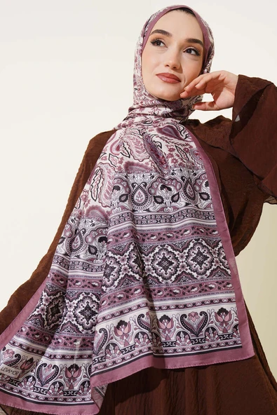 Paisley Rüyası Serisi Şal Gül Kurusu - Resim 2