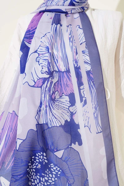 Shelia Desen Lina Şal Lila - Resim 4