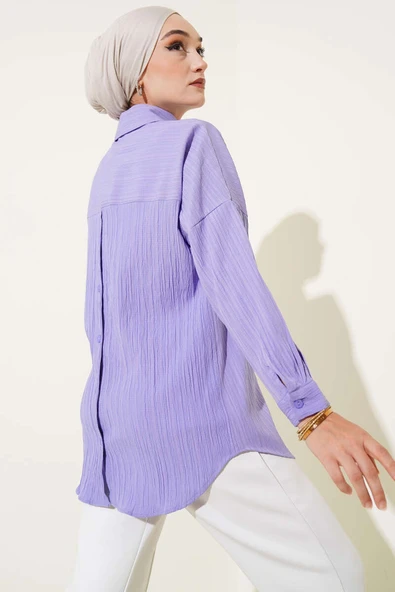 Ağaç Kabuğu Basic Gömlek Lila ürün görseli 1