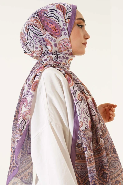 Paisley Rüyası Serisi Şal Lila - Resim 3