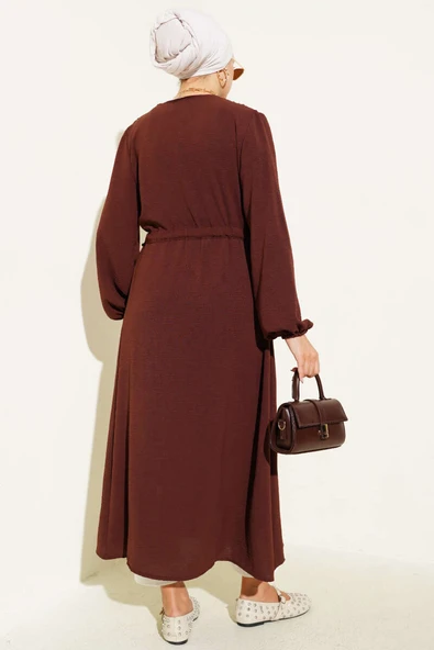 Bel Tünelli Bağlamalı Kap Kahve - Resim 3