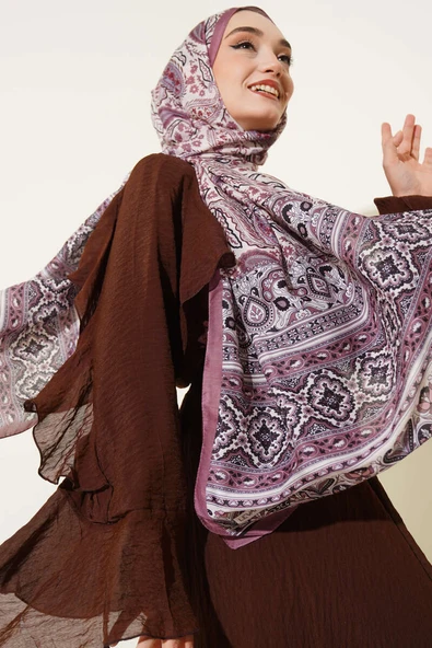 Paisley Rüyası Serisi Şal Gül Kurusu ürün görseli 1