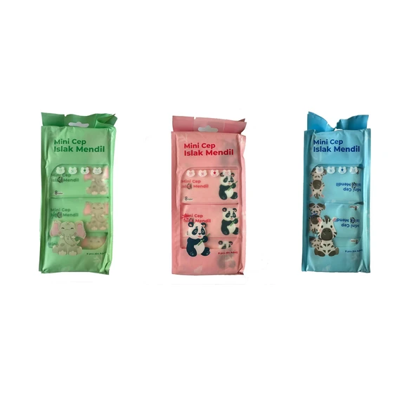 Baysa Alkolsüz Bitki Özlü Mini Islak Cep Mendili - 8'li 24 Paket ürün görseli 1