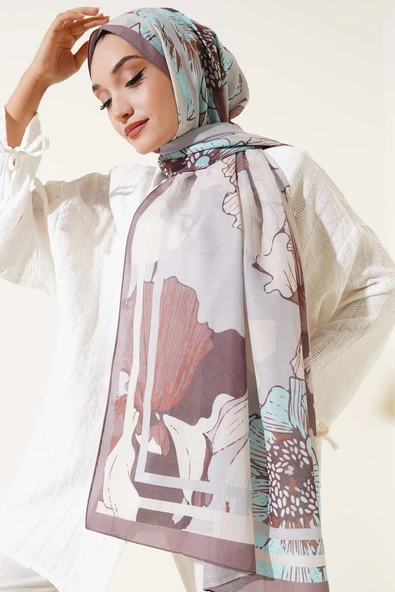 Shelia Desen Lina Şal Soft Kahve ürün görseli 1