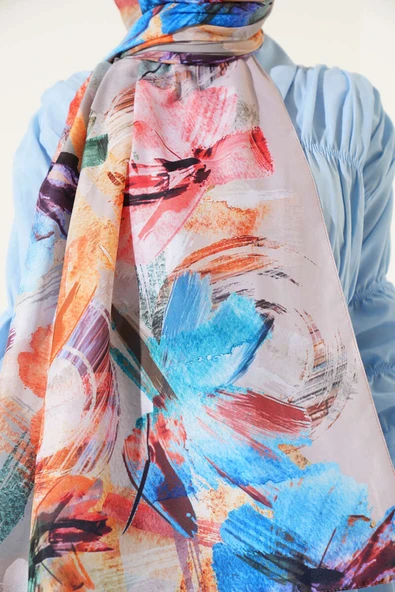 Fırça Desenli Soft Şal Çağla Yeşili - Resim 4