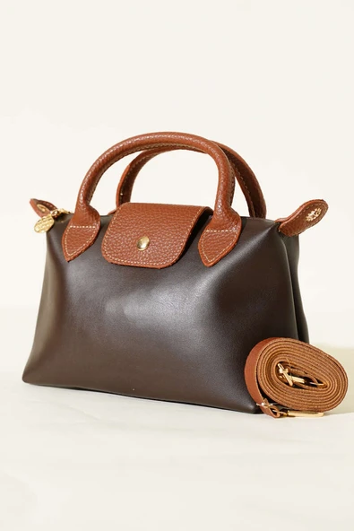 Mıknatıslı Kısa Kulplu Çanta Acı Kahve ürün görseli 1