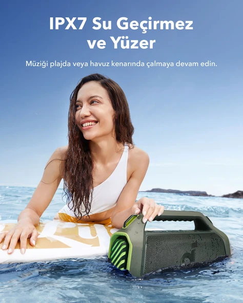 Anker Soundcore Boom 2 Plus Yeşil Bluetooth Hoparlör A3134 - Resim 3