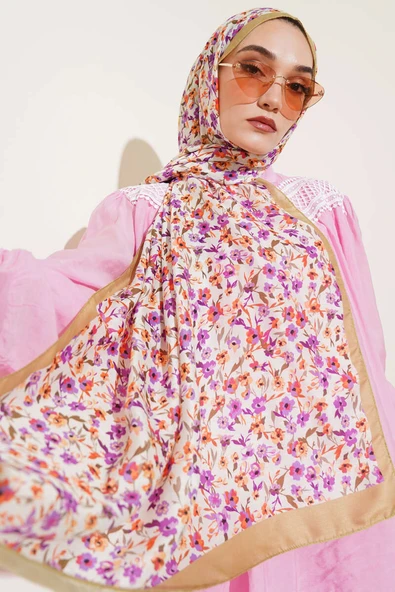 Çiçek Işıltısı Serisi Şal Yağ Yeşili ürün görseli 1