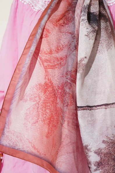 Yaprak Desenli Soft Şal Kiremit - Resim 4