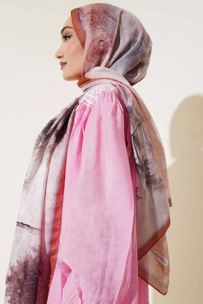 Yaprak Desenli Soft Şal Kiremit - Resim 3