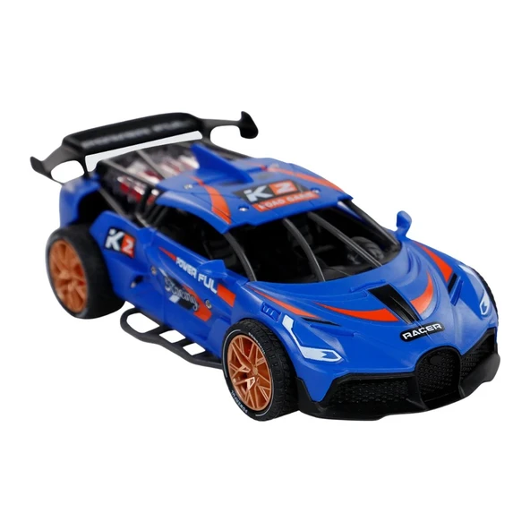 Sürtmeli Sesli Işıklı Spor Arabalar 18 cm - Mavi ürün görseli 1