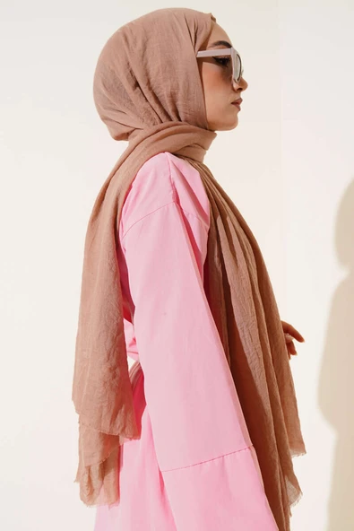 Aya Serisi İnce Pamuk Şal Latte -136 - Resim 3