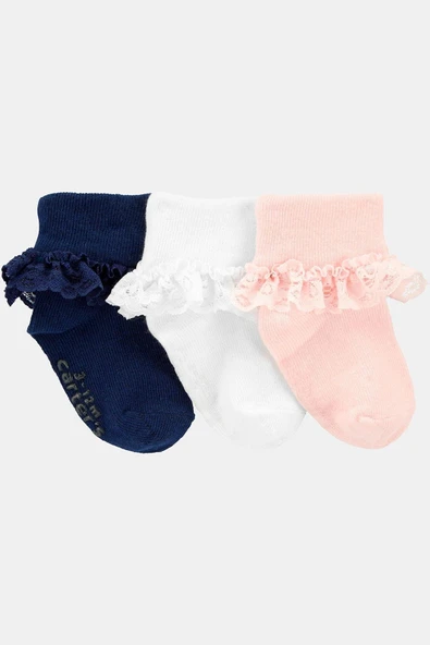 Kız Bebek 3'lü Çorap CTR-1T741610 ürün görseli