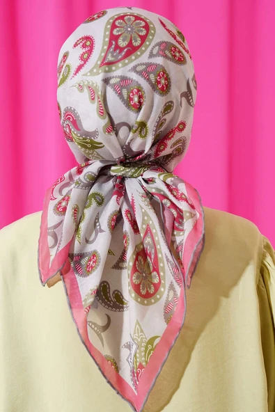 Paisley Detaylı Eşarp Taş - Resim 3
