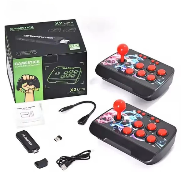 X2 Ultra Gamestick ve 02 Arcade Joystick 64GB 20000 Oyun - Resim 2