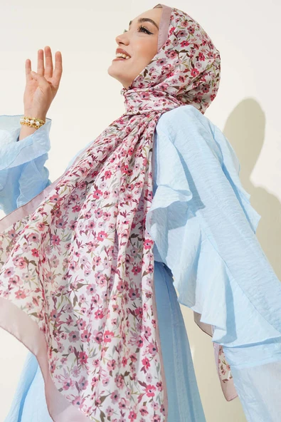 Çiçek Işıltısı Serisi Şal Latte - Resim 2