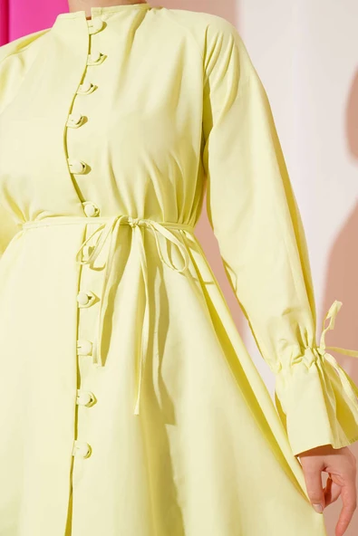 Bilek Tünelli Brit Düğmeli Gömlek Lime - Resim 4